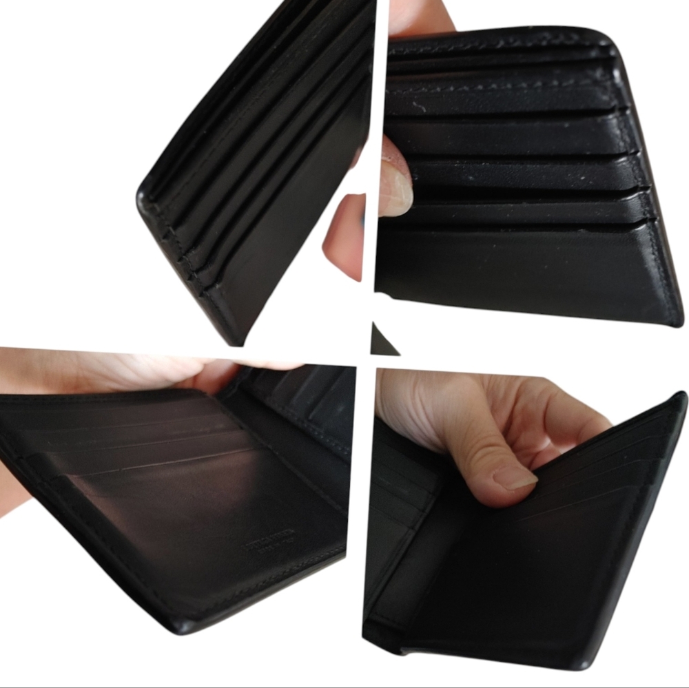 Bottega Veneta Black Leather Intrecciato Bi-Fold Wallet - Picture 14 of 16
